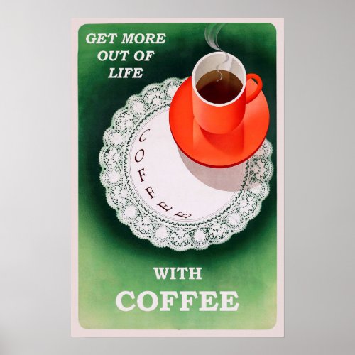 Vintage Coffee Poster Retro Advertisement