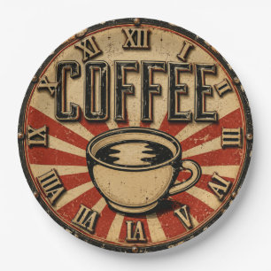 Vintage Coffee Retro Paper Plates