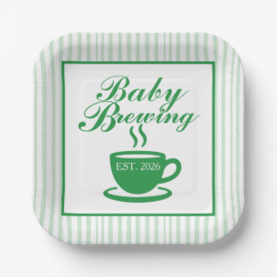 Vintage Coffee Shop Baby Shower - Vintage Green Paper Plates