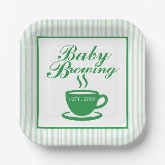 Vintage Coffee Shop Baby Shower - Vintage Green Paper Plates