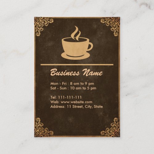 Vintage Coffee Shop Business Card