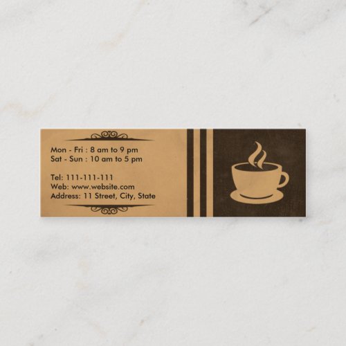 Vintage Coffee Shop Mini Business Card