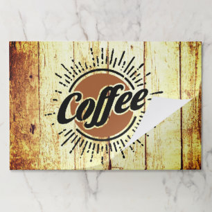 Vintage coffee sign paper placemat