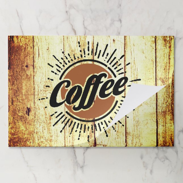 Vintage coffee sign paper placemat (Folded)