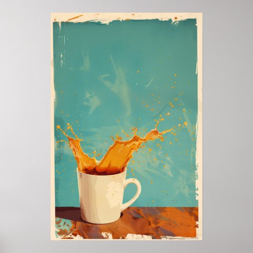 Vintage Coffee Splash Poster