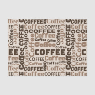 Vintage Coffee Typography Pattern (2) Tissue Paper