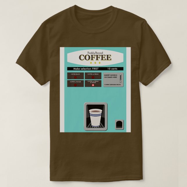 Vintage Coffee Vending Machine T-Shirt (Design Front)