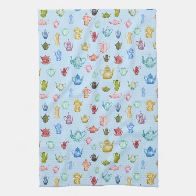 Vintage Coffeepots & Teapots - Kitchen Towel (Vertical)