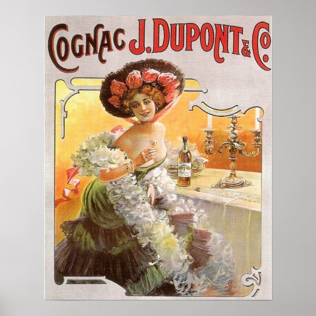 Vintage Cognac Advertisement Poster (Front)