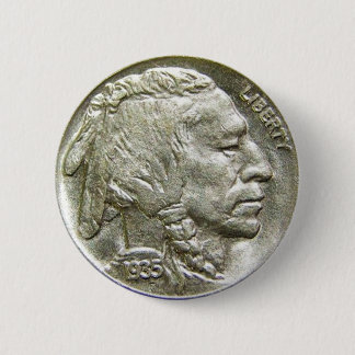 Vintage Coin Collectors Indian Head Silver Nickel Pinback Button