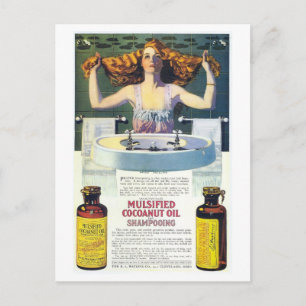 Vintage Coles Phillips art nouveau shampooing ad Postcard