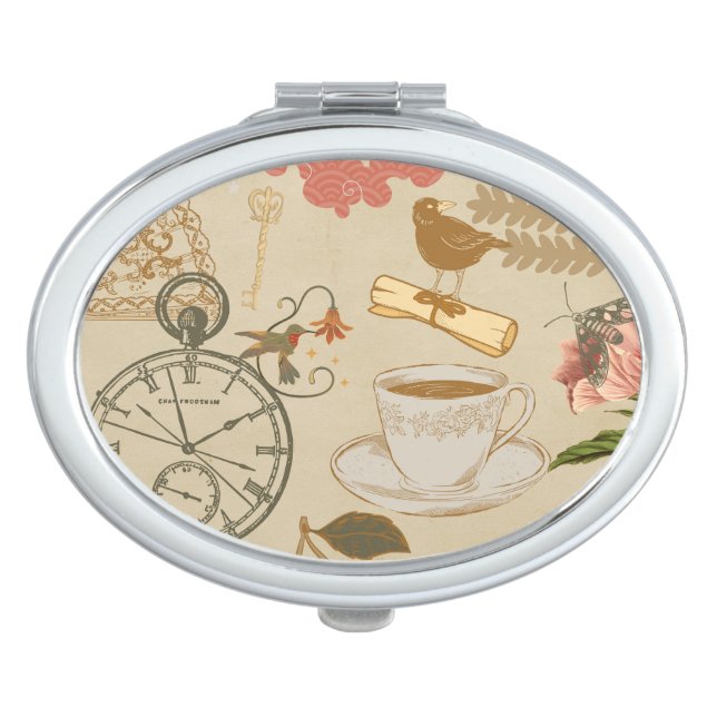 Vintage Collage Art Compact Mirror (Front)