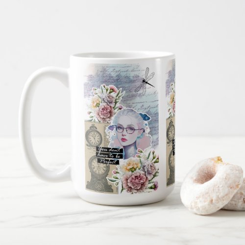 Vintage Collage Birth Month Flower Coffee Mug