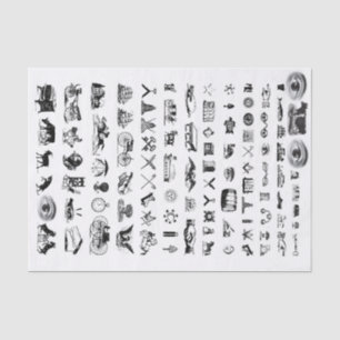 Vintage Collage Decoupage Etchings Icons Tissue Paper