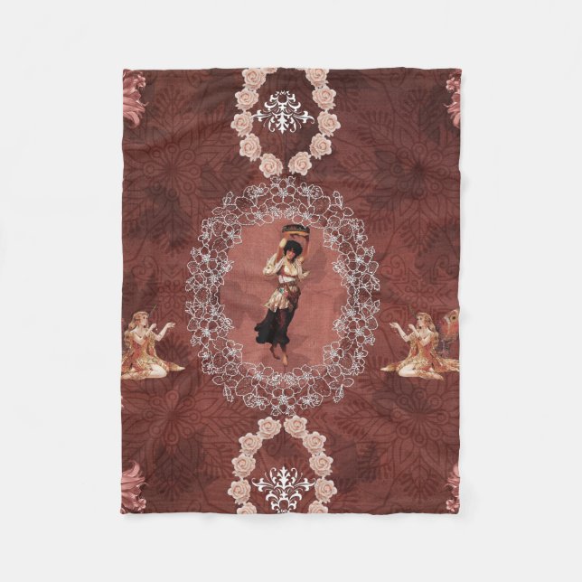 Vintage collage fleece blanket (Front)