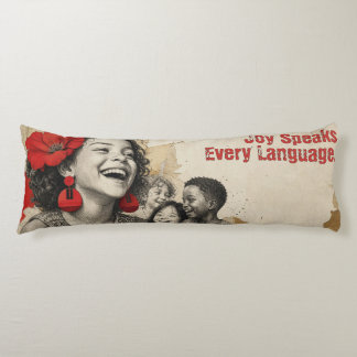 Vintage Collage Laughing Children Art Body Pillow