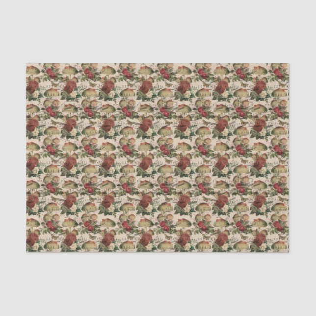 Vintage Collage Mushroom Tissue Paper (Front)