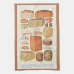 Vintage Collage Of Household Cheeses, Beeton, 1923 Kitchen Towel at Zazzle