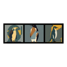 vintage collage penguins 3/3