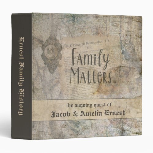 Vintage Collage Personalized Family Matters Binder