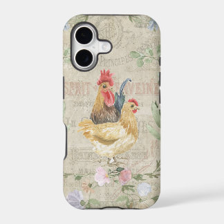 Vintage collage – roosters and flowers  iPhone 17 case