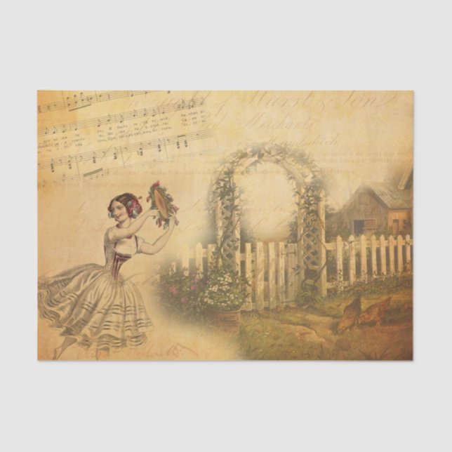 Vintage Collage Tissue Paper (Front)