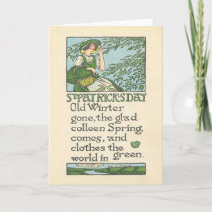 Vintage Colleen Spring Shamrock St Patrick's Day Card