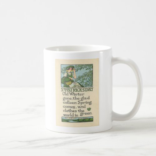 Vintage Colleen Spring Shamrock St Patricks Day Coffee Mug