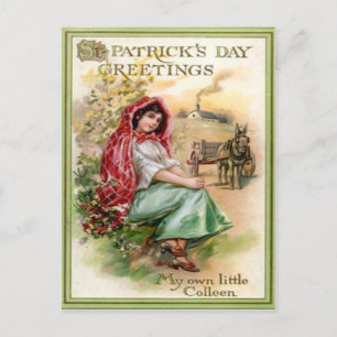 Vintage Colleen St Patrick's Day Card