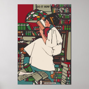 Vintage College Girl Poster