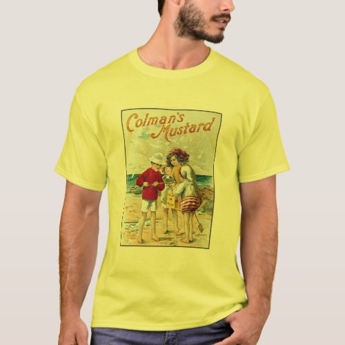 Vintage Colmans Mustard Kids On the Beach Ad T_Shirt