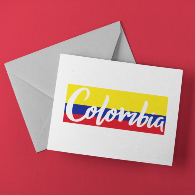Vintage Colombia Flag lettering Script Postcard (Vintage Colombia Flag lettering Script Postcard)