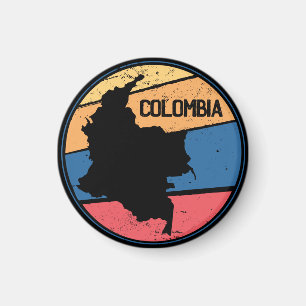 Vintage Colombia Map Colorful Magnet