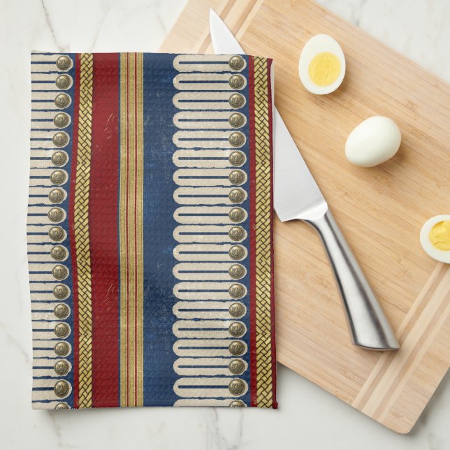 Vintage Colonial Brass and Braid ID1309 Kitchen Towel (Quarter Fold)