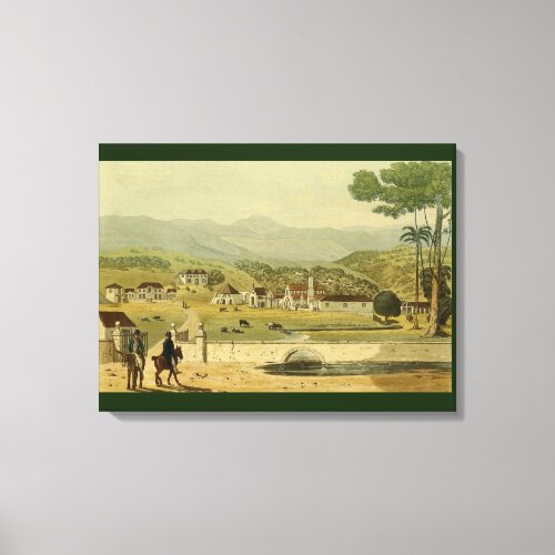 Vintage Colonial Jamaica Town of Montego Bay Canvas Print