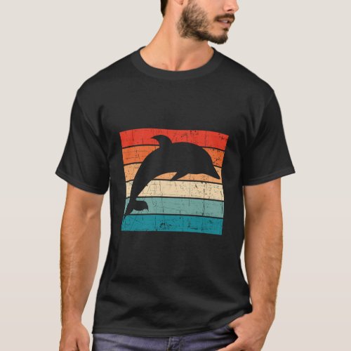 Vintage Color Animal Lover Dolphin T_Shirt