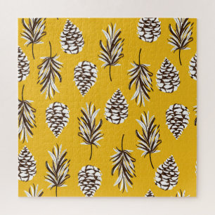 Vintage Color Autumn Nature Elements Jigsaw Puzzle