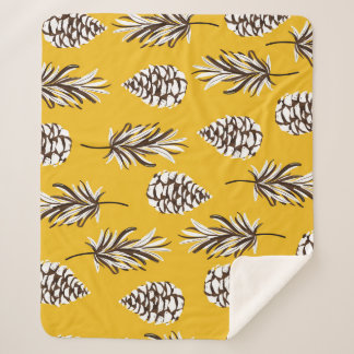 Vintage Color Autumn Nature Elements Sherpa Blanket