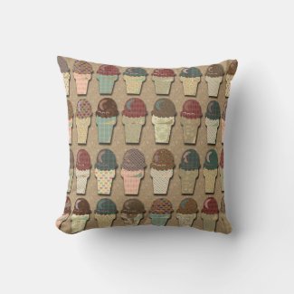 Vintage Color Ice Cream Cones Pattern Design