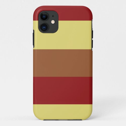 Vintage Color Red Brown Yellow Retro Stripes 2 iPhone 11 Case