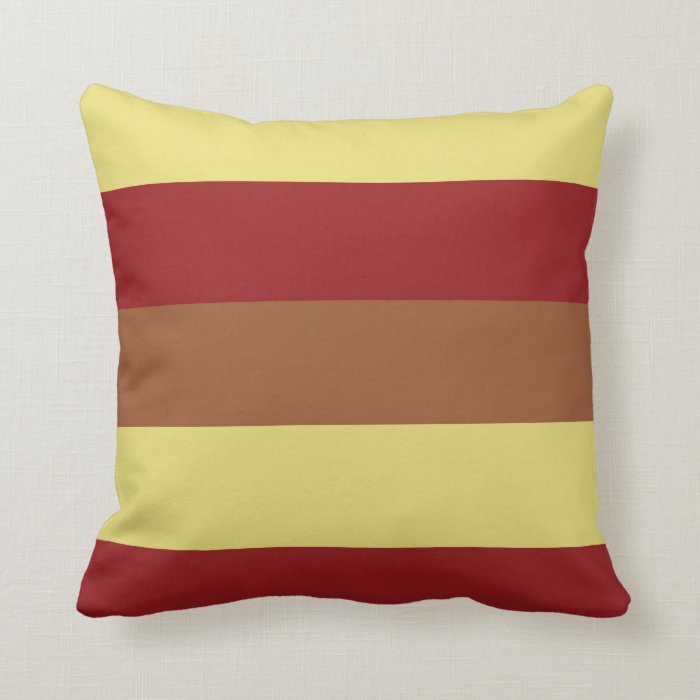 Vintage Color Red Brown Yellow Retro Stripes Pillows