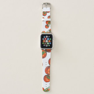 Vintage color seamless pattern with fresh vegetabl apple watch band