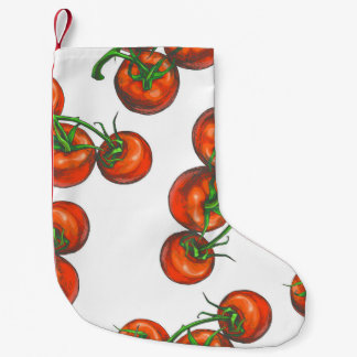 Vintage color seamless pattern with fresh vegetabl small christmas stocking