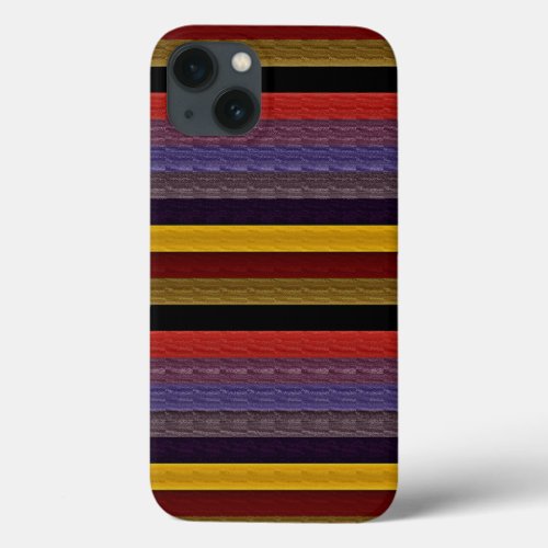 Vintage Color Stripe Pattern iPhone 13 Case