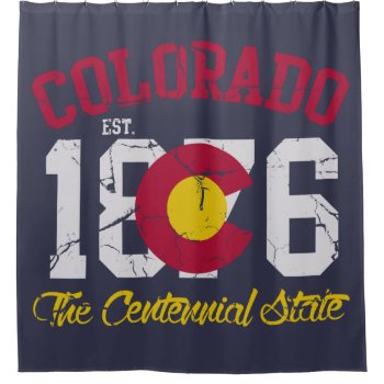 Vintage Colorado Centennial State Flag Shower Curtain by clonecire at Zazzle