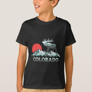 Vintage Colorado Elk Hunter Conservation Retro Gra T-Shirt