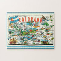 Vintage Colorado Map 11x14 Jigsaw Puzzle