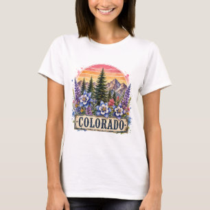Vintage Colorado Mountains PNG Graphic Design T-Shirt