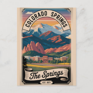 Vintage Colorado Springs Colorado Retro Travel Postcard