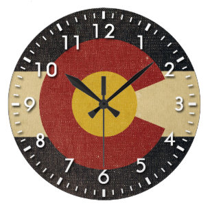 Vintage Colorado State Flag Large Clock